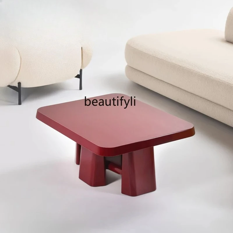 

Nordic simple light luxury medieval reception room living room coffee table sofa, minimalist round coffee table