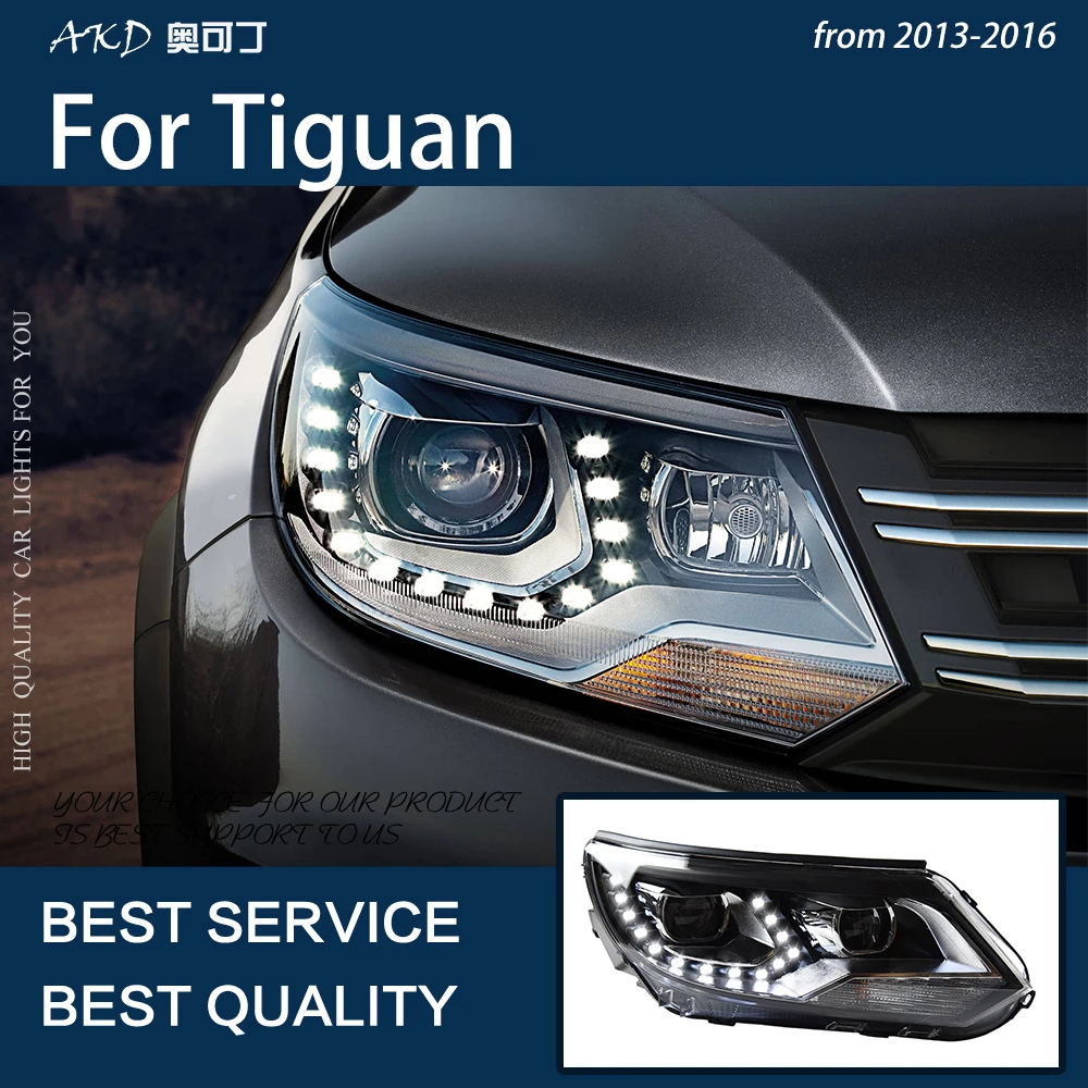 

Car Lights For Tiguan 2013-2016 LED Auto Headlight Assembly Upgrade Tears Eyes Design Bicofal Lens Signal Lamp Tool Accessories