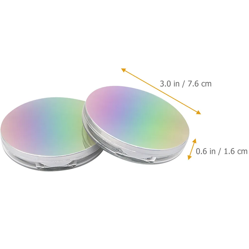 2Pcs Refillable Loose Powder Box Ultra Thin Compact Portable Cosmetics Case Leak Proof Suitable for Travel Office Makeup Storage