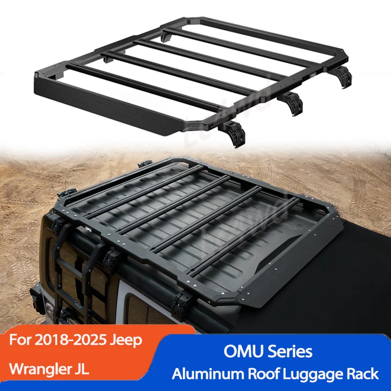 LC4WD 4x4 Exterior Accessories OMU Series Aluminum Roof Rack Cargo Carrier Luggage Basket For 2018-2025 Jeep Wrangler JL