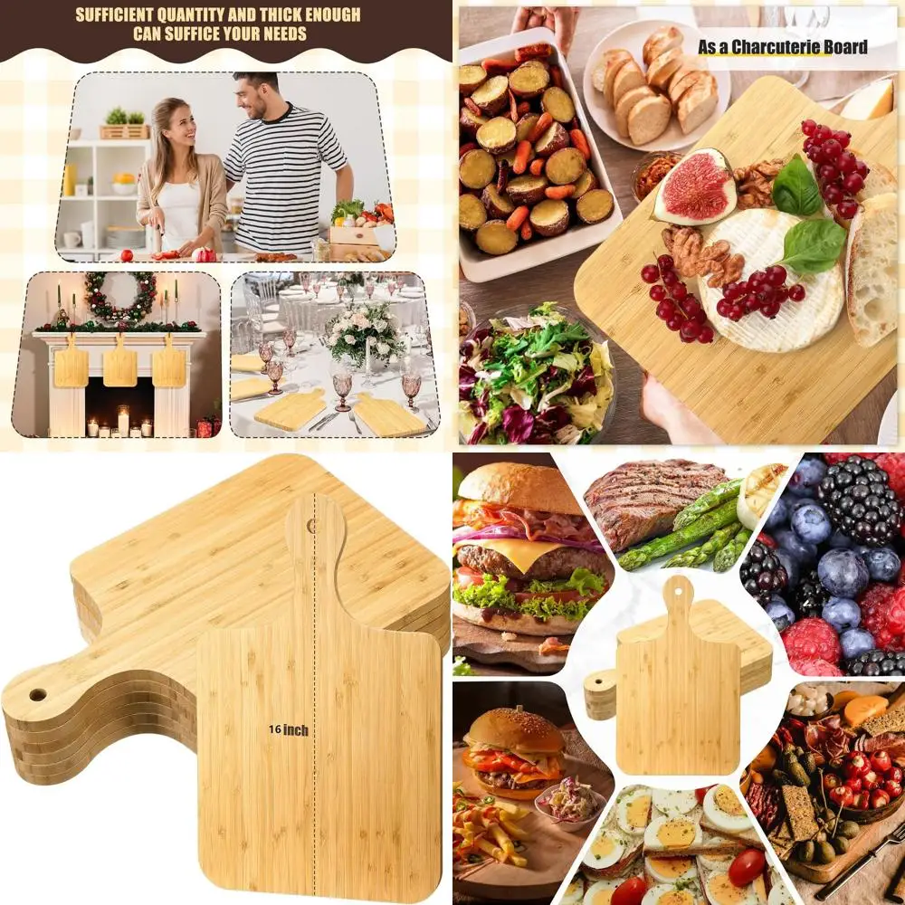 

Бамбуковые разделочные доски — 6 упаковок, утолщенные, 16x10 дюймов, идеально подходят для разделочной, сервировки, древесины, лазерной гравировки, идеально подходят для M