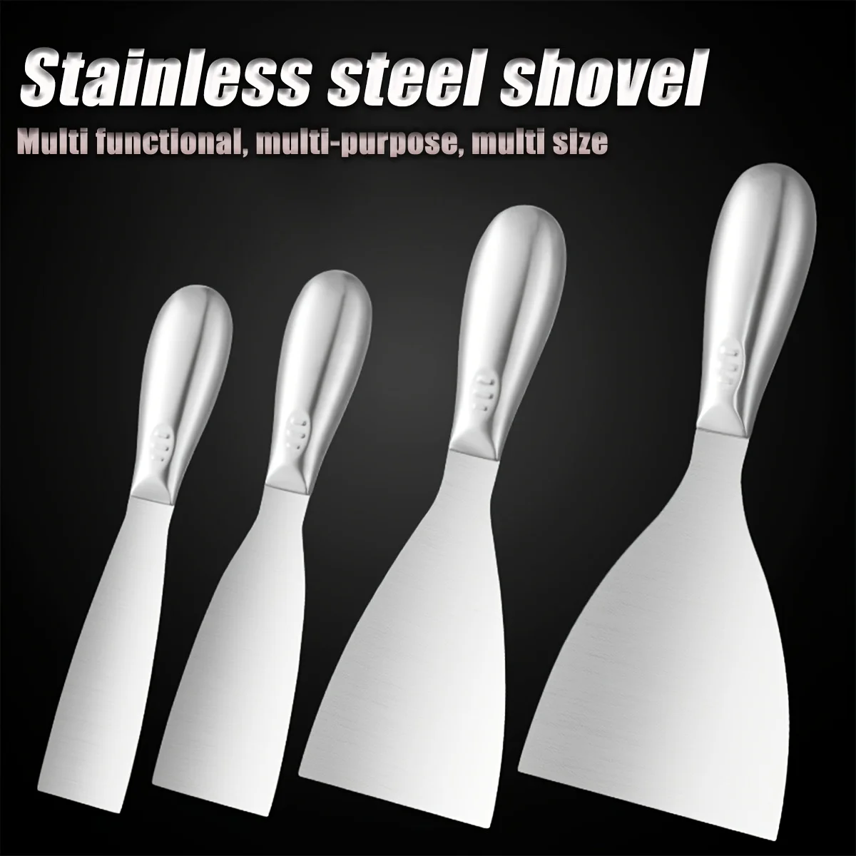 1.5-5in Premium Polished All-Stainless Steel Scraper – Professional Grade Putty Blade for Drywall Finishing & Paint Scraping