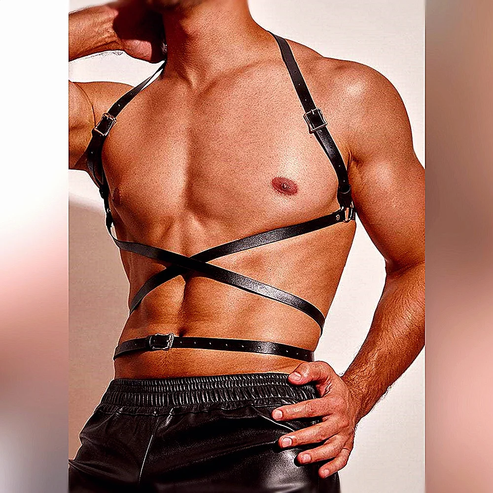

Гей-рейв-ремни, мужские сексуальные нагрудные ремни, металлический плечевой ремень, кольцо, трусы, костюмы, мужская одежда для геев, вечерние