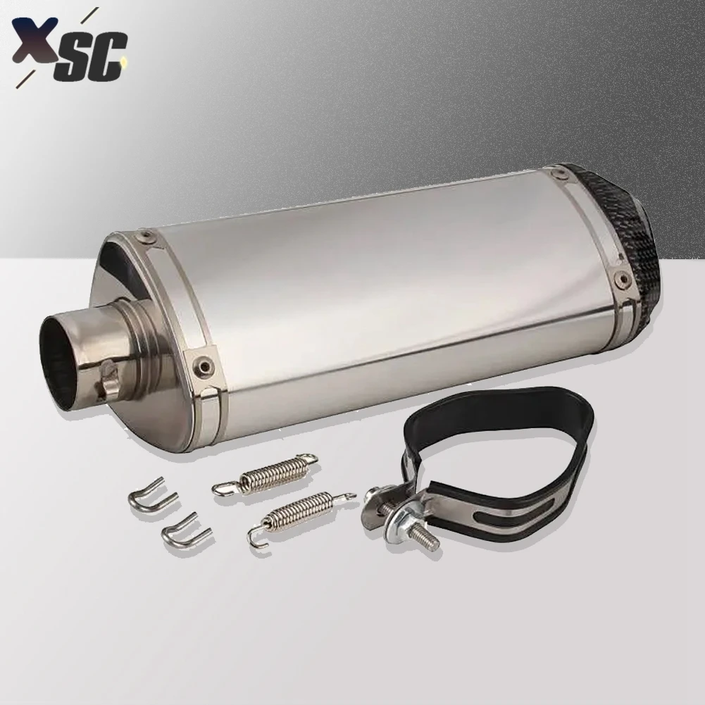 Motorcycle 38mm Exhaust Muffler Refires Carbon Fiber Quiet Exhaust Pipe Silencedr Back-end Universa 125cc-160cc Dirt Pit Bike