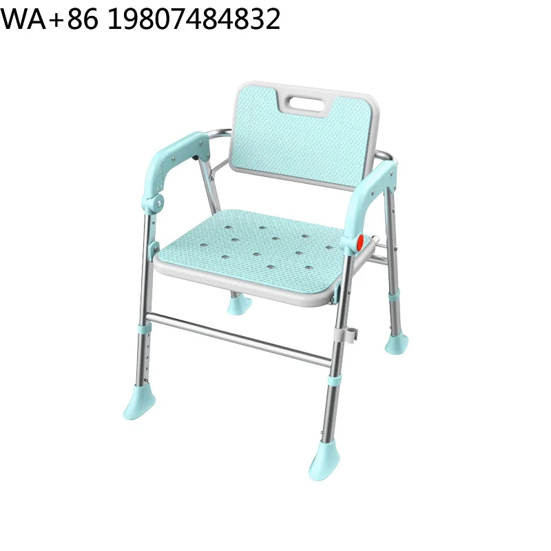 Patented Aluminum Foldable Shower Bench HDPE Seat Anti Slip Foot Pad Stable Bath Aid Seat For Elderly Disabled Pregnant Daily