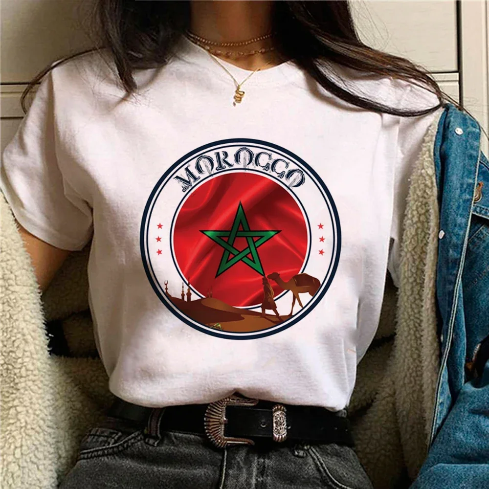 Women T Shirt maroc morocco Print Tops Tee Black T-shirt Female Summer T-shirt 90s Girls Graphic Tee Female Cute Tops Tee