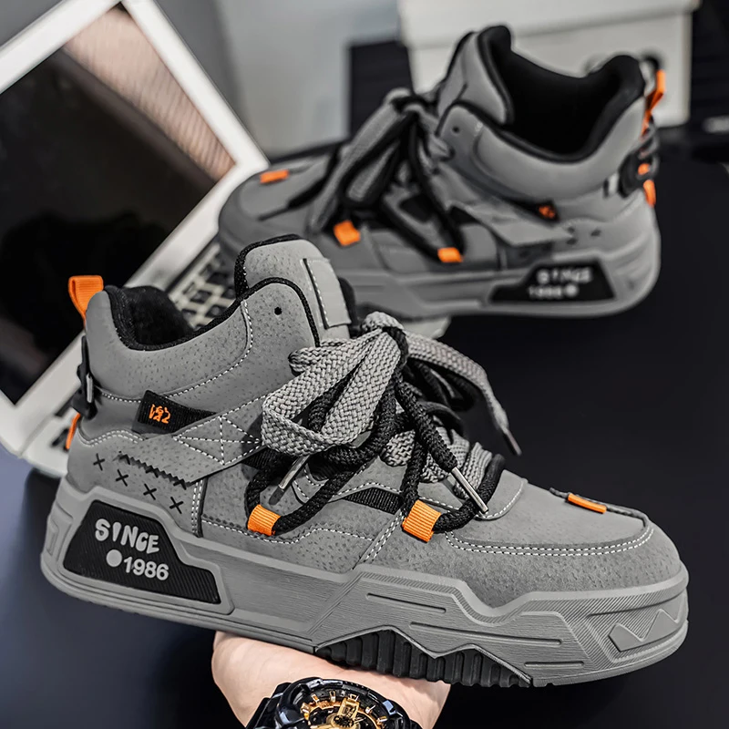 Modieuze schaatsschoenen voor heren, comfortabele antislip, casual sportschoenen met veters, geschikt voor buitenactiviteiten voor heren