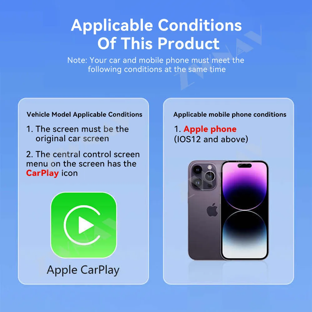 Carplay USB Stereo Radio Modification Car Accessories Wireless Plug & Play Compatible with Most Cars