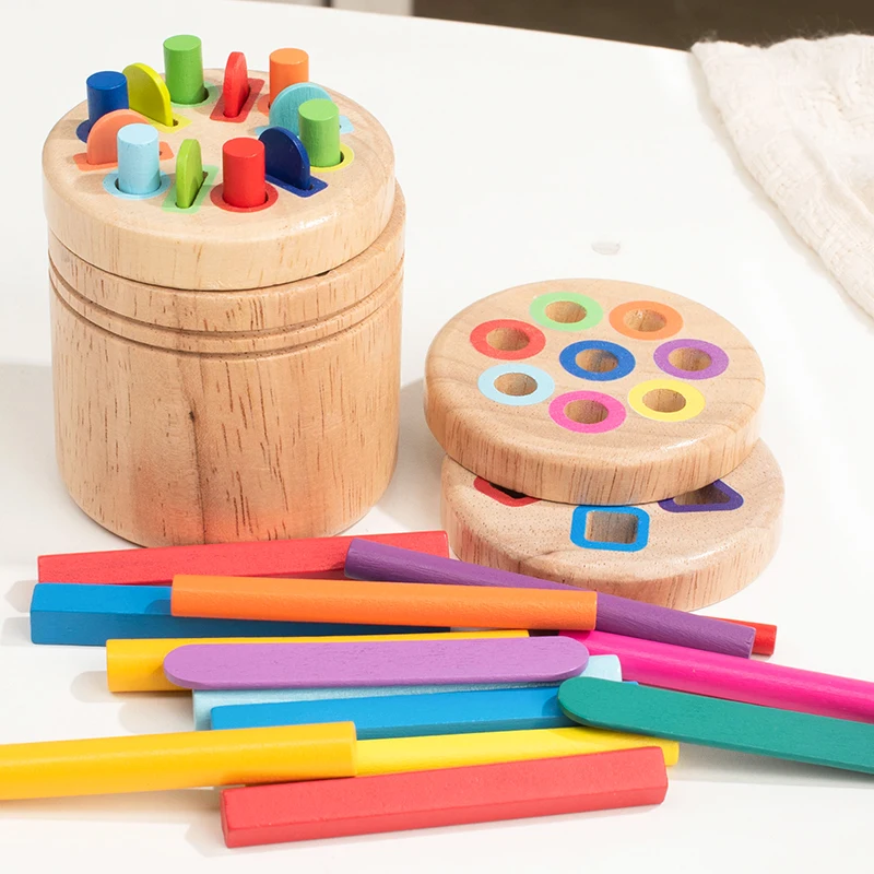 Copo de classificação de forma de cor de madeira das crianças cognição geométrica jogo de correspondência ajuda de ensino brinquedos educativos para crianças presentes