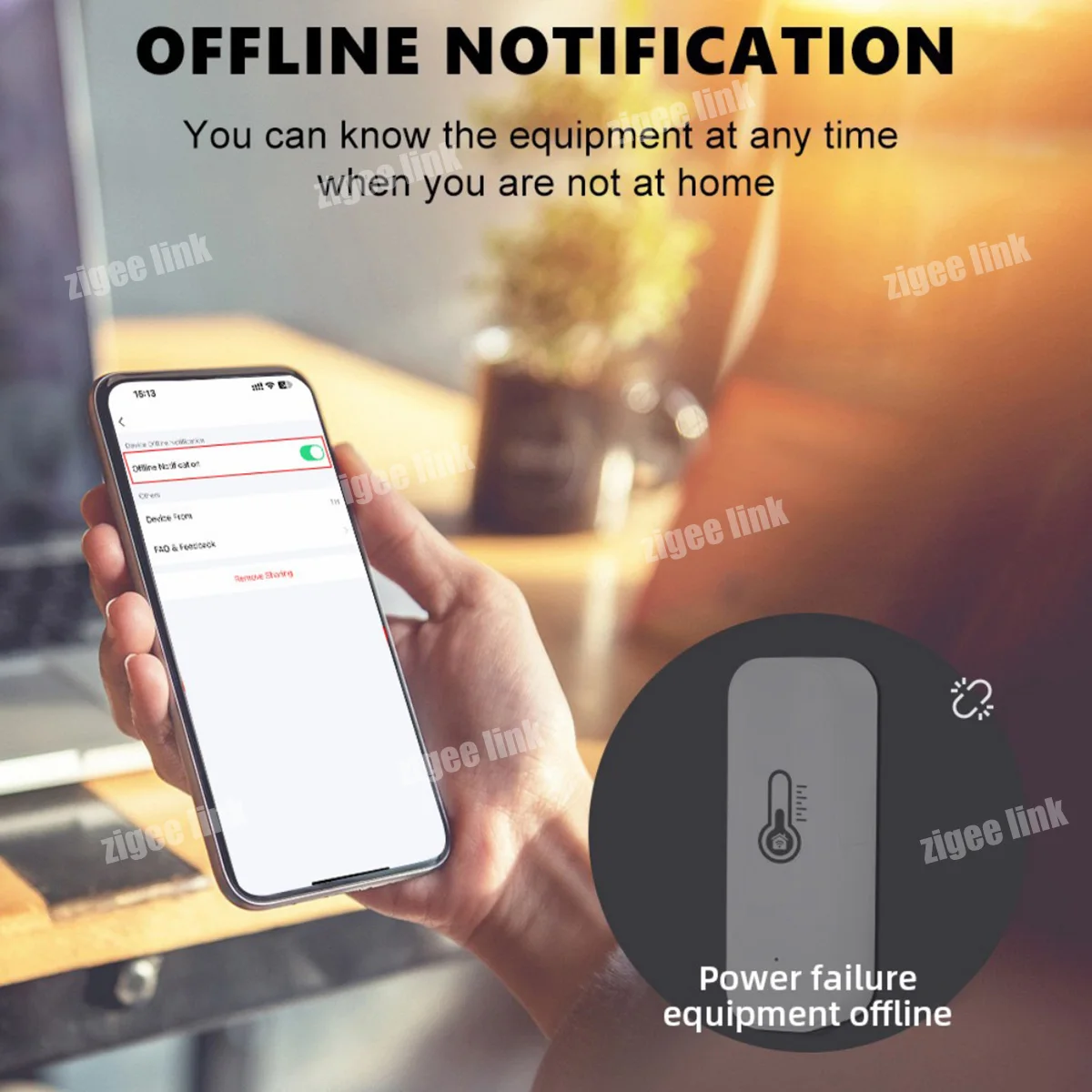 زيجبي مستشعر درجة الحرارة والرطوبة المنزل الذكي مقياس الرطوبة الداخلي تطبيق مراقبة عن بعد مع الحياة الذكية #6