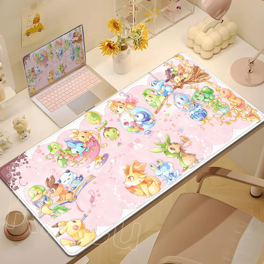

HD Anime Pokemon Mouse Pad XXL 90x40cm Mousepad Computer Keyboard Pads PC Computer Accessories Non-slip Desk Mat with Lock Edge