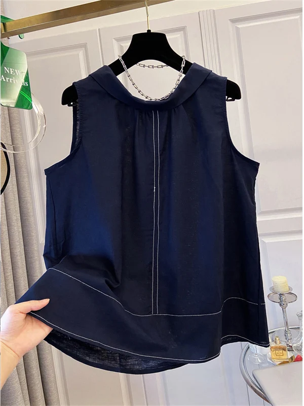 여성용 루즈핏 베스트 탑, 블루 컬러, 임부복, 여름 아우터웨어, 편안한 플러스 사이즈, 배를 덮는 디자인