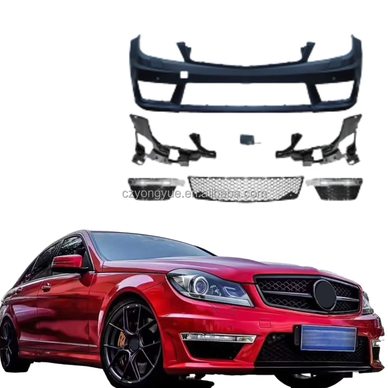 

Dream Garage Car Bumpers Facelift C63 Black Series Front Bumper Set For Mercedes Benz C Class W204 C200 C250 C300 C220 2011
