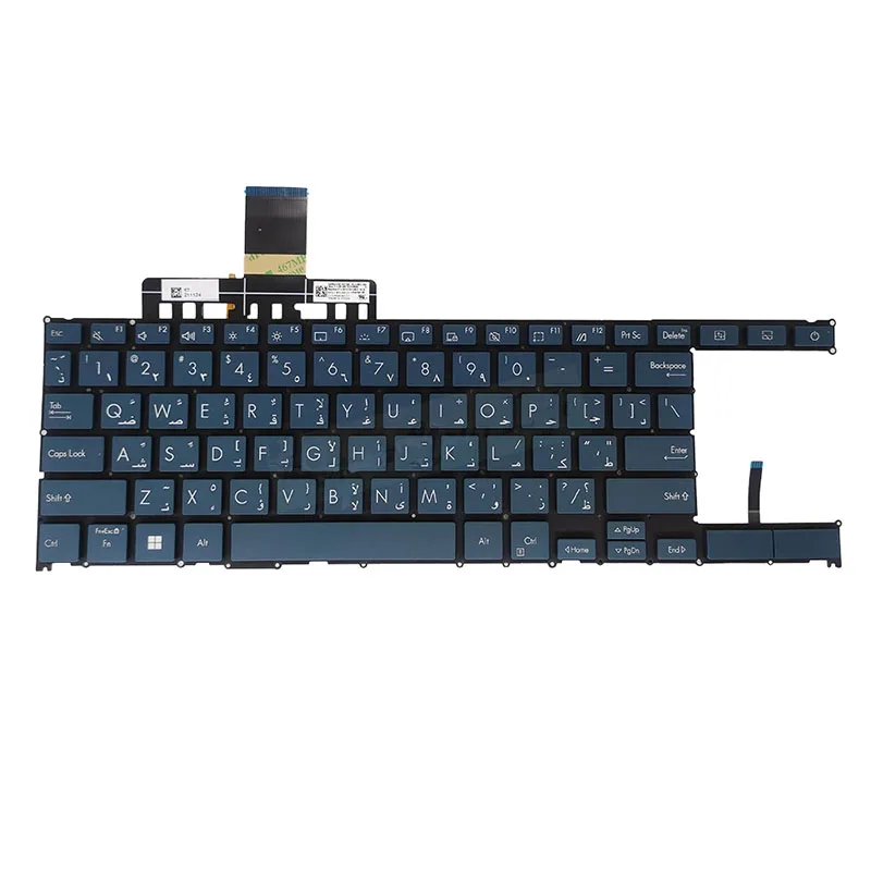 For Asus ZenBook Duo 14 UX482EA UX482EG UX482E UX482EAR UX482EGR Arabic AR backlit keyboard blue