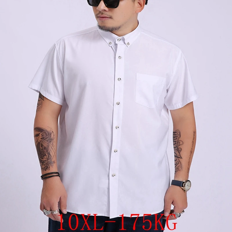 

Summer plus size casual shirt 10XL 9XL 8XL 7XL fashion new men's business loose short sleeve shirt 5 colors optional.