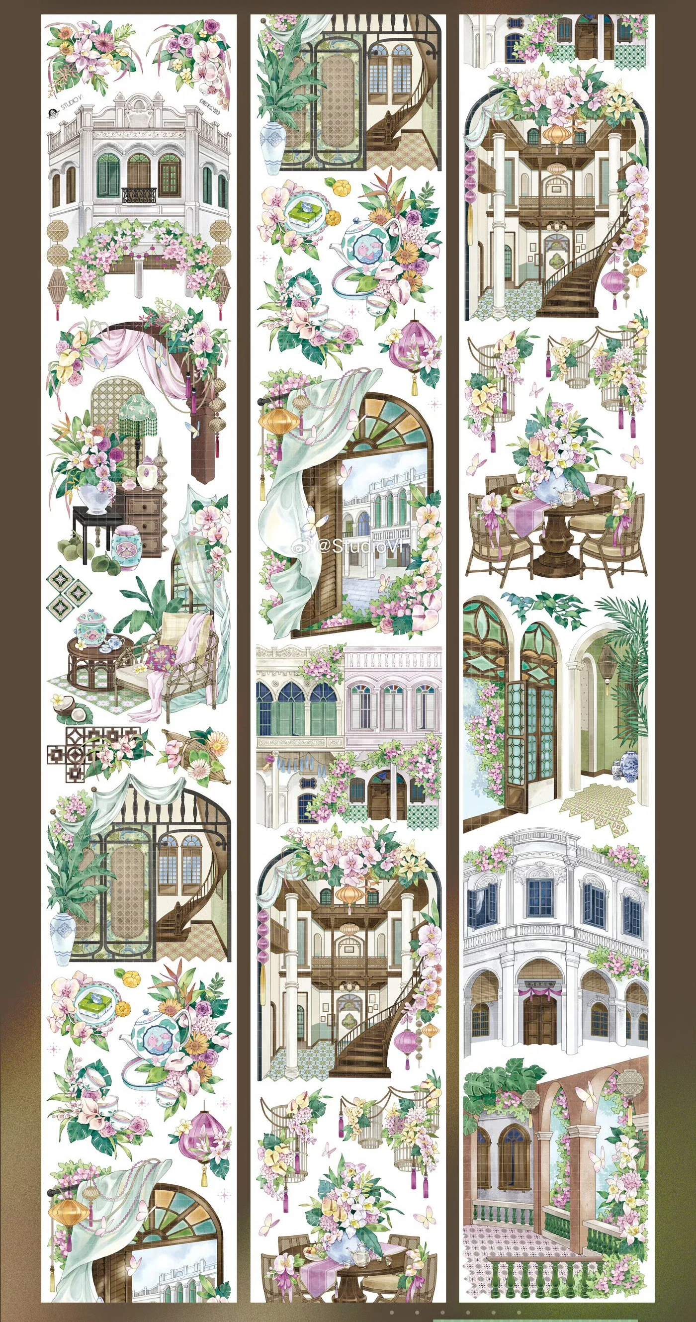 

home Villa House Pet Washi Tape Shell Light , StudioVI , Special Journal for Scrapbook Collage Scenery