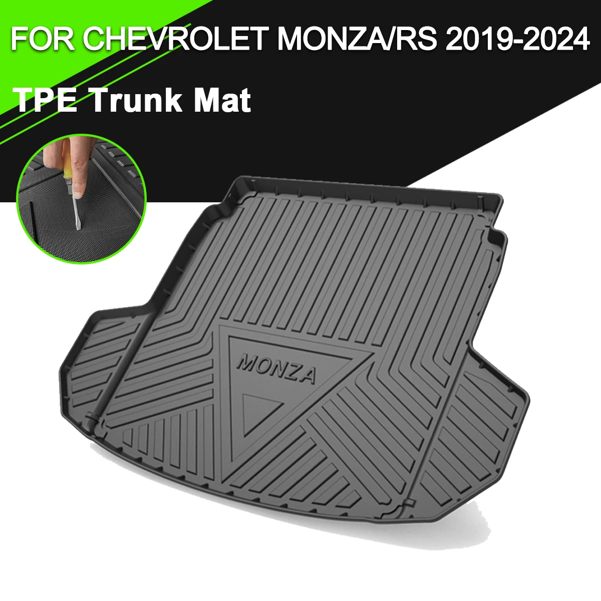 

Trunk Mat TPE FOR CHEVROLET MONZA/RS 2019-2024 Car Waterproof Non-Slip Rubber Cargo Liner Accessories