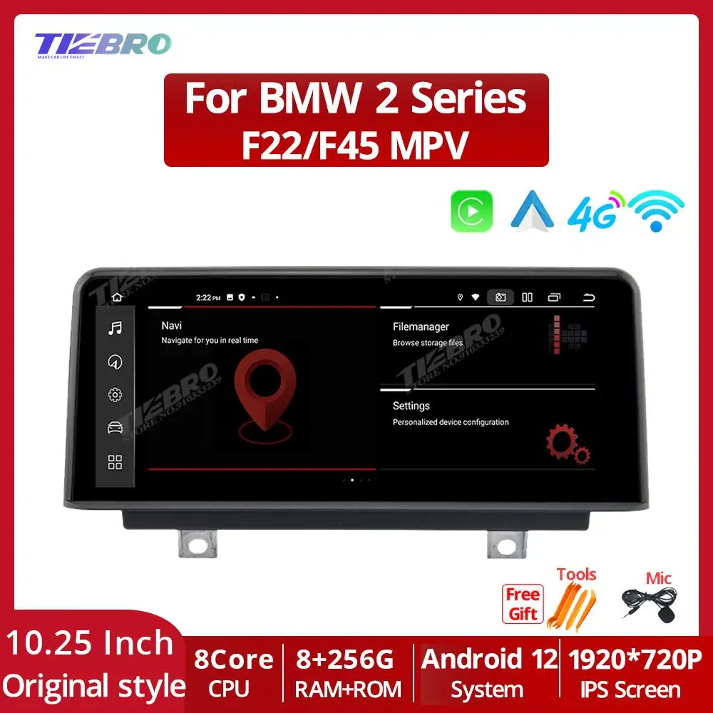 

TIEBRO Android Auto 10.25inch For BMW 2 Series F22 F45 MPV Car Radio Android12 Carplay Multimedia Player Head Unit Auto 8G+256G