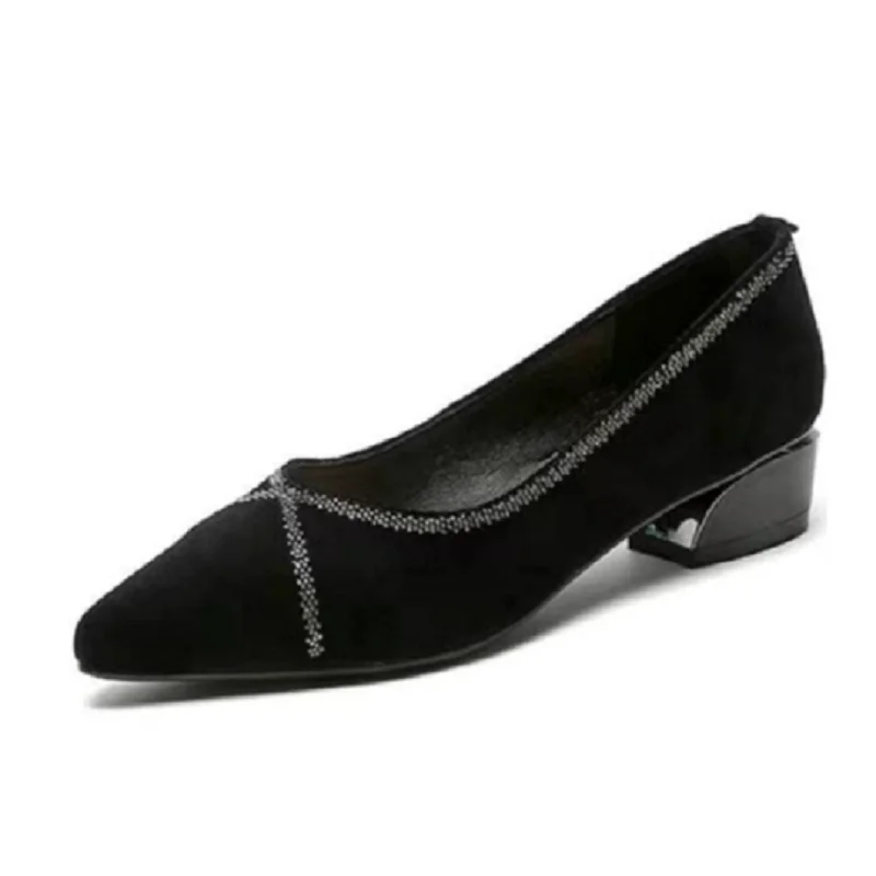 

sapatos femininas женские модные туфли высокого качества с острым носком, весенне-летние туфли на квадратном каблуке, женские повседневные элегантные черные туфли-лодочки b416