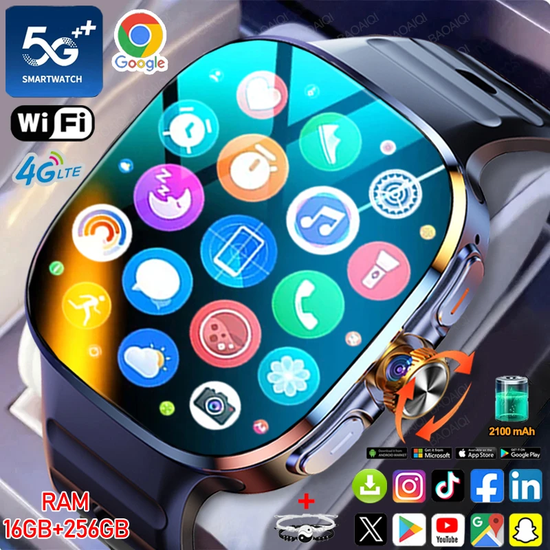 Reloj inteligente 4G con pantalla AMOLED de 2.40 pulgadas, cámara de 900W, GPS, conexión WIFI, descarga de aplicaciones, reloj inteligente 5G con Android 10.0