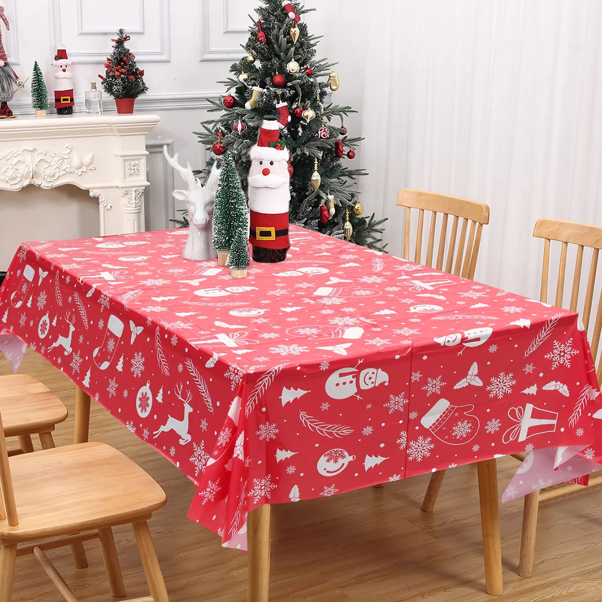 Christmas Snowman Tablecloth Merry Christmas Decoration for Home 2024 Tablecloth Xmas Ornaments Navidad Natal New Year Gift 2025 image 3