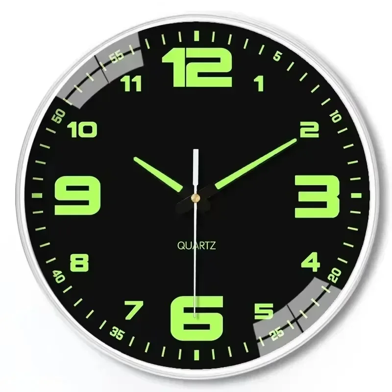 Hole-Free Luminous Wall Clock, 8 Inch Silent Quartz Clock, Modern Decor for Home & Living Room