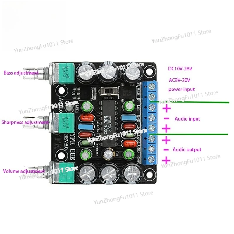 Amplifier XR1075 Preamp Tone Board BBE Digital Audio Power Amplifier Front-end Processor Preamplifier
