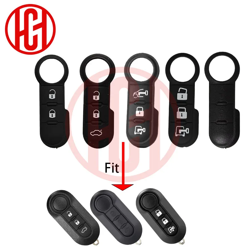 2/3 Button Protection Leather Flip Remote Key For Fiat 500 Panda Punto Bravo Ducato Peugeot Boxer Citroen Jumper Auto SIP22 Blad
