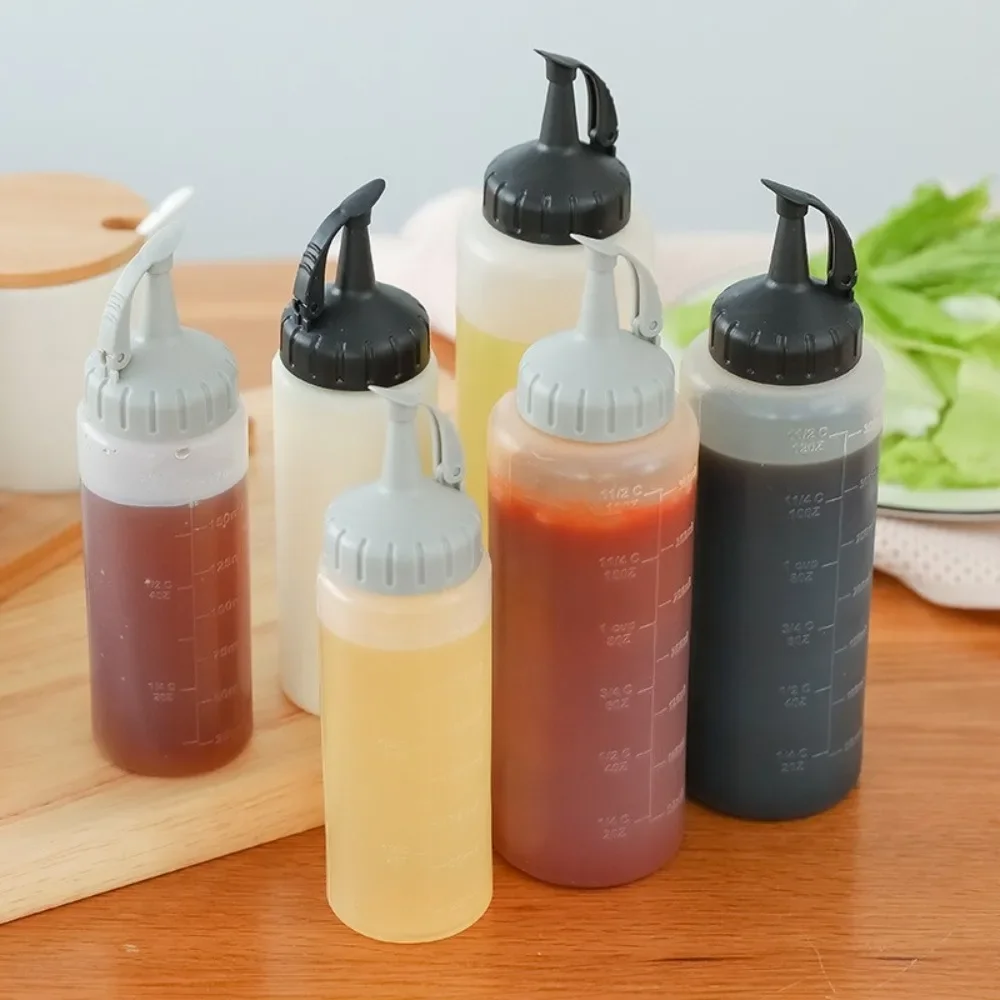 Large 175ML/350ML Squeeze Bottle for Condiments with Nozzles Ketchup BBQ Sauce Oil Dispenser Kitchen Squeezer Sauce Bottle