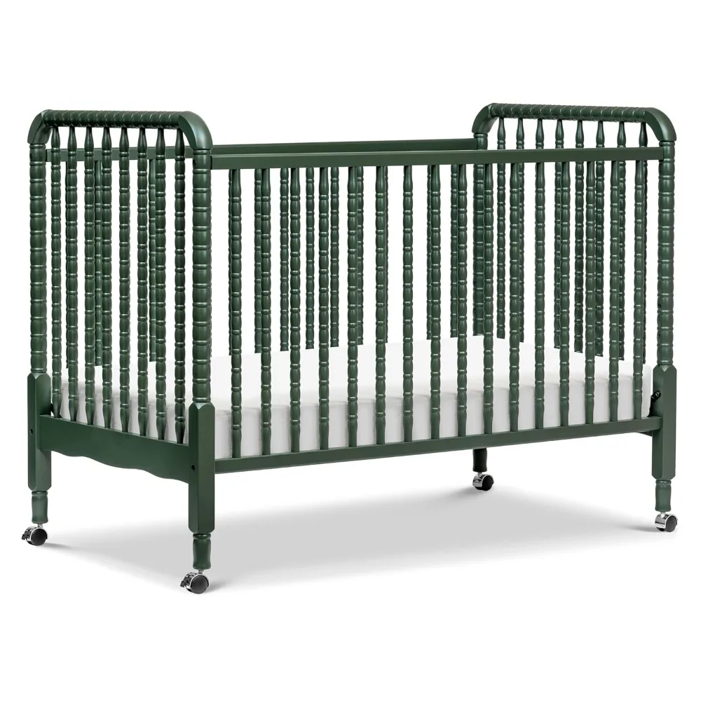 

DaVinci Jenny Lind 3-in-1 Convertible Crib in Forest Green, Removable Wheels, Greenguard Gold