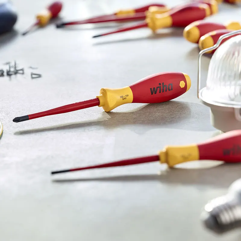 Wiha 35446 Screwdrivers 1000V VDE-tested Insulated Electrician Slotted Screwdriver 35Grams  204mm Length