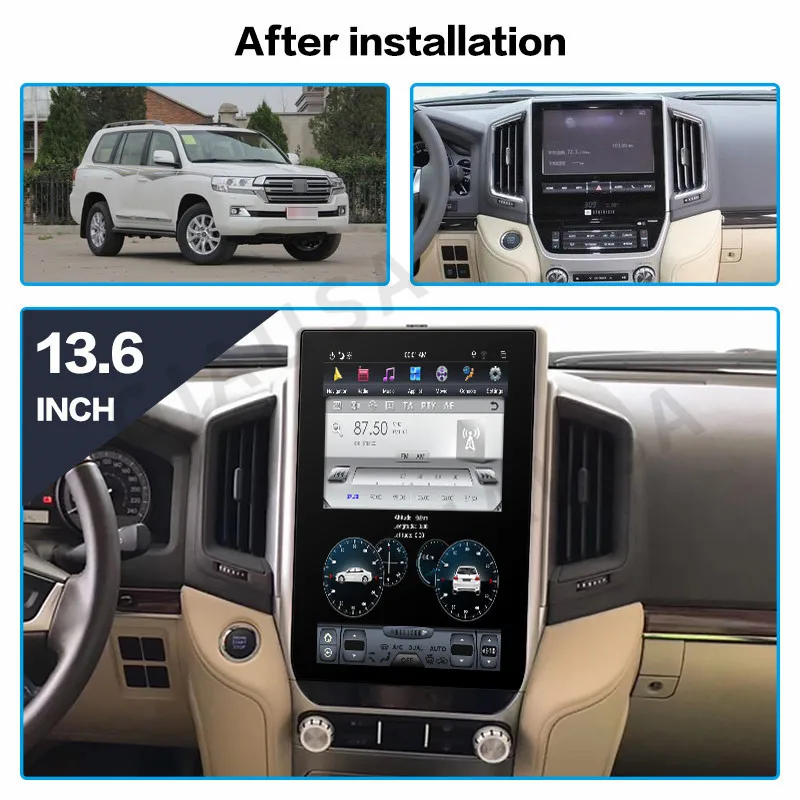 

13.6 Android 12Tesla Car Stereo radio multimedia playe For Toyota Land Cruiser LC200 2016-2018 GPS Navi Radio Carplay Headunit