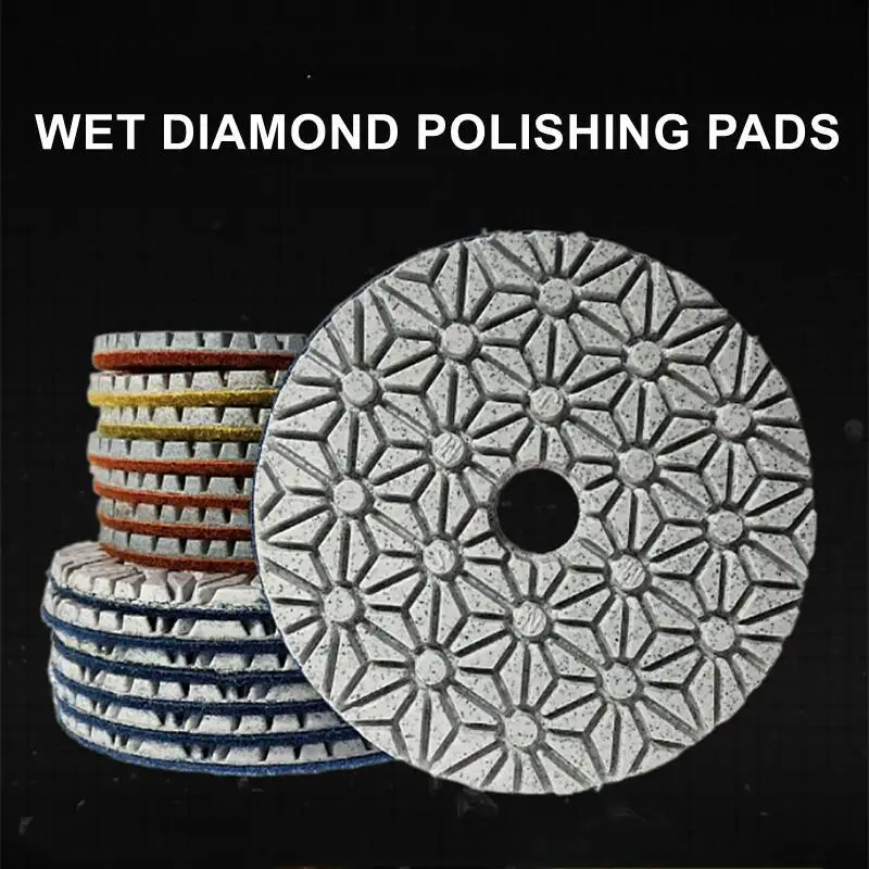1 Stück 3 Zoll 4 Zoll Diamant-Nasspolierpads Granit Marmor Beton Stein Polierwerkzeuge Schleifscheiben Rad 30 # - 3000 # Ausdauer – Detail 1
