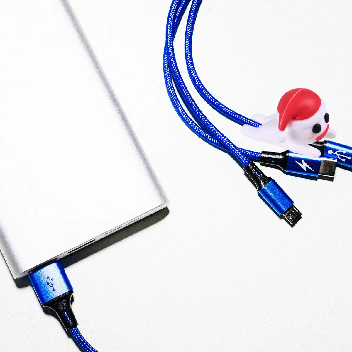 Christmas Cable Saver 5 Piece Snowman Silicone Cord Protector Earphone Winder Charger Cable Organizer