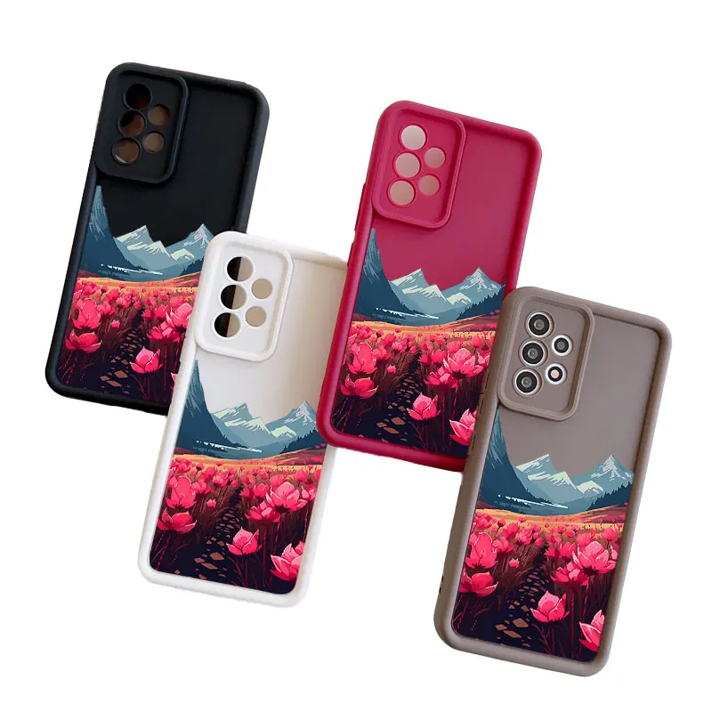 Fantasy Flower Sea Hill All-inclusive Anti-drop Phone Case For Realme GT 7I 8 8I C2 C15 C20 C21 C21Y C31 C35 C53 C55 Soft Cover