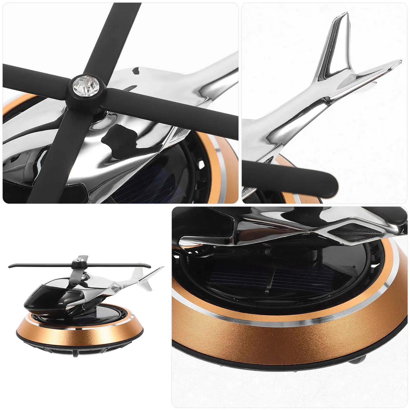 

Car Dashboard Decor Solar Air Freshener Helicopter Aroma Diffuser Modern Stylish Interior Car Accessory for Air Purifying and