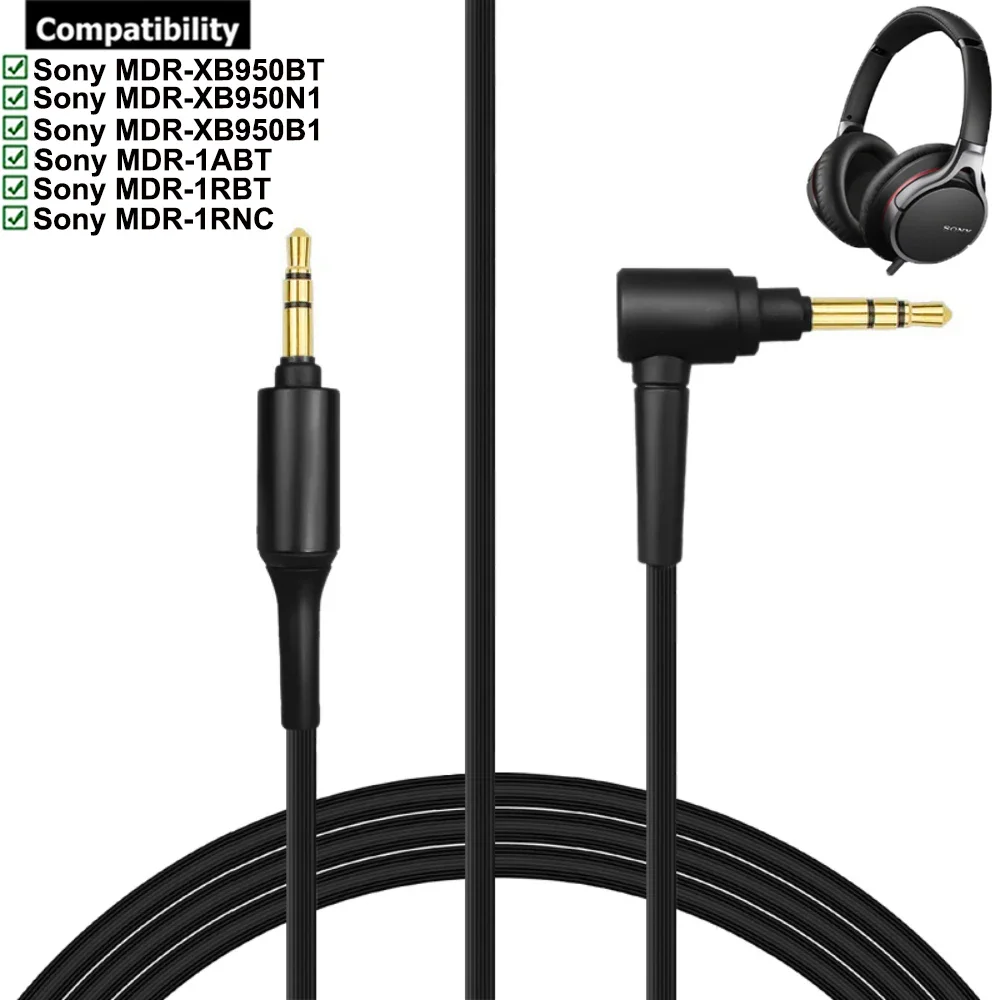 OFC Replacement Aux PVC Cable Extension Cord For Sony MDR-XB950BT MDR-XB950N1 MDR-XB950B1 MDR-1ABT MDR-1RBT MDR-1RNC Headphones