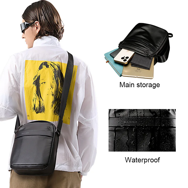 Imagem -04 - Bange Bolsa de Ombro Masculina à Prova Dágua para 11 Ipad Bolsa de Viagem de Grande Capacidade para Homens Bolsa Mensageiro Crossbody