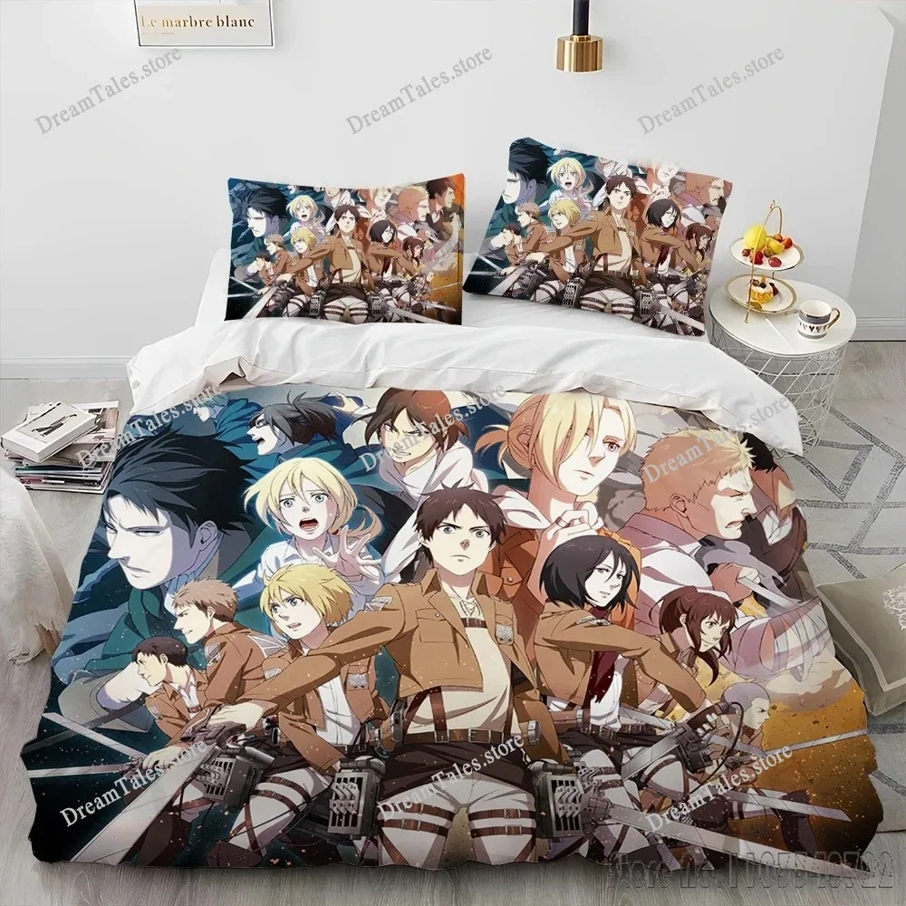Japanese Anime Attack on Titan Duvet Cover Set HD Comforter Cover for Kids Bedding Sets Bedclothes Bedroom Decor Luxury Gift