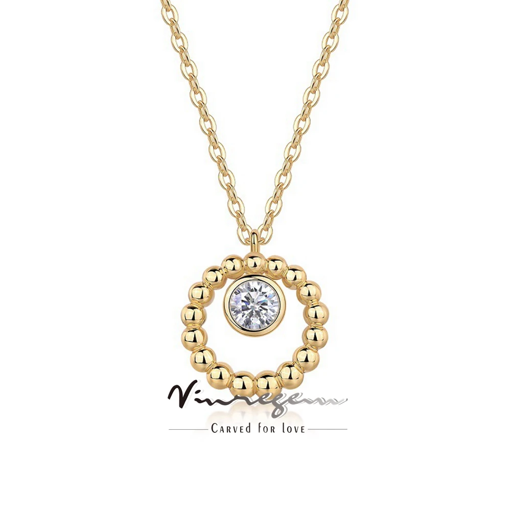 

Vinregem Pass Test 3EX VVS1 D Цвет Круглой огранки 5 мм Настоящее муассанит с бриллиантами и драгоценными камнями Ожерелье из стерлингового серебра 925 пробы Изящные ювелирные изделия