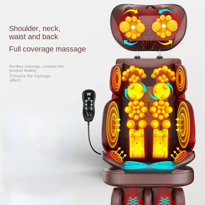 

Whole Body Massager MultiFunctional Cushion Lumbar Cervical Spine and Back Therapy Adjustable Back Pad Heated Therapy Cushion