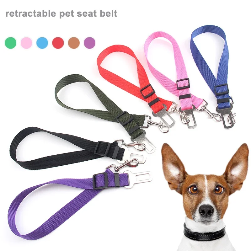 Car Rear Seat Safety Belt, Retractable Harness, Nylon Traction Dog Leash Rope, Pet Care Accessories, Standard Socket, 72cm