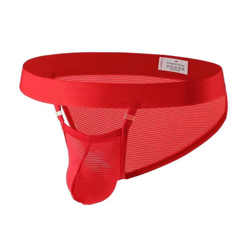 Sexy Hollow Out Laagbouw Slips Heren Meah Scrotum Ademend See Through Ondergoed Ardennen Pouch Lingerie String Homme Onderbroek