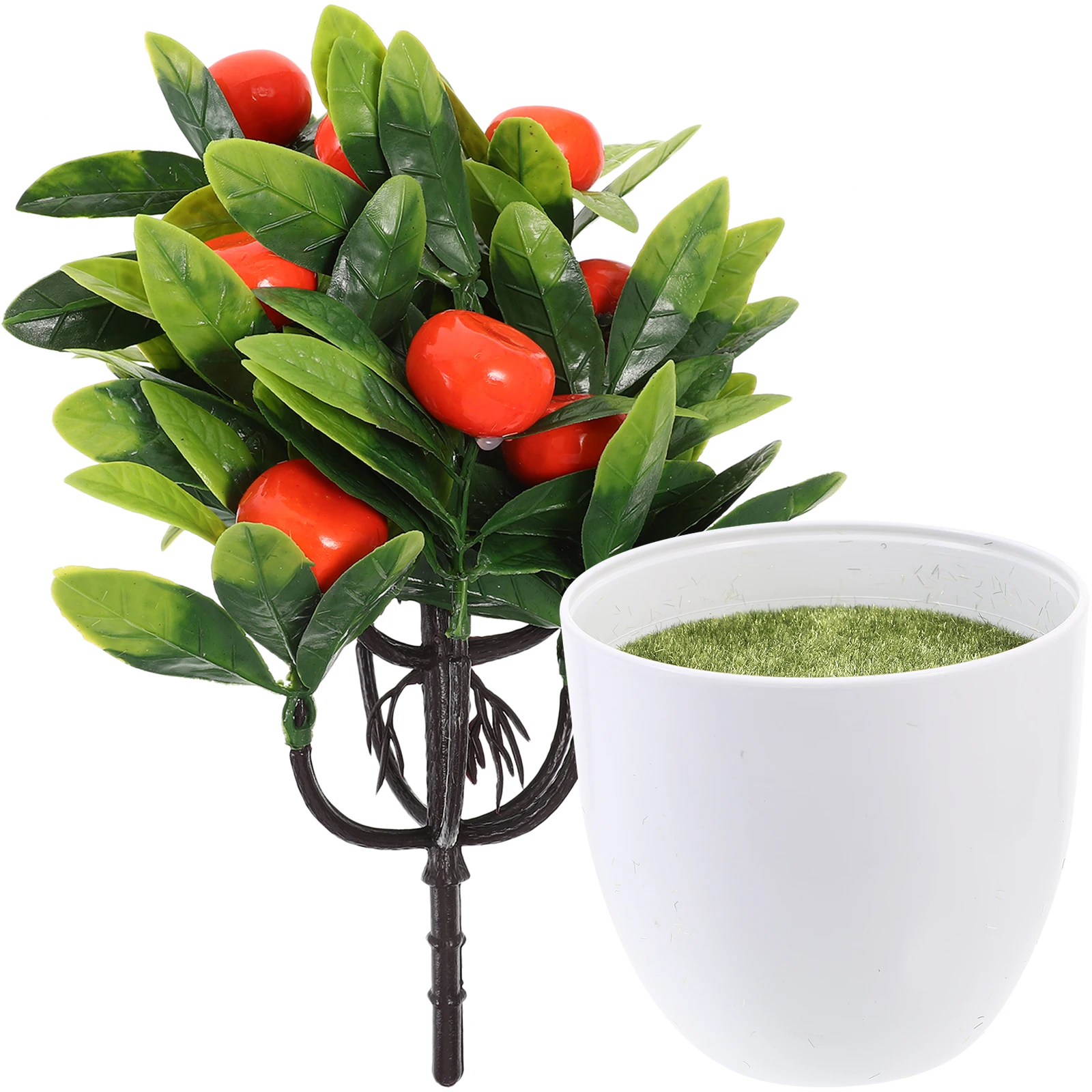 

Mini Potted Oranges Faux Plants Indoor Citrus Indoors Plastic Bonsai Tree Fake Simulation Fruit Office