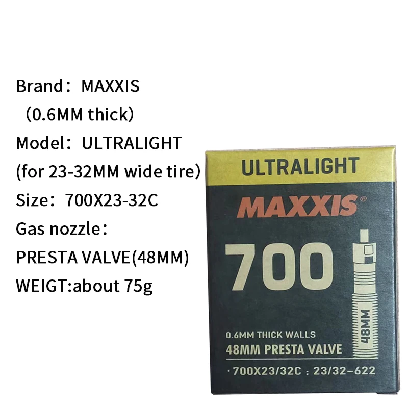 Maxxis Highway Inner Tube 700x23/32-33/50c Welter Weight Tubes And Ultralight Tubes Presta Valve With Rvcis Removable Valve Core