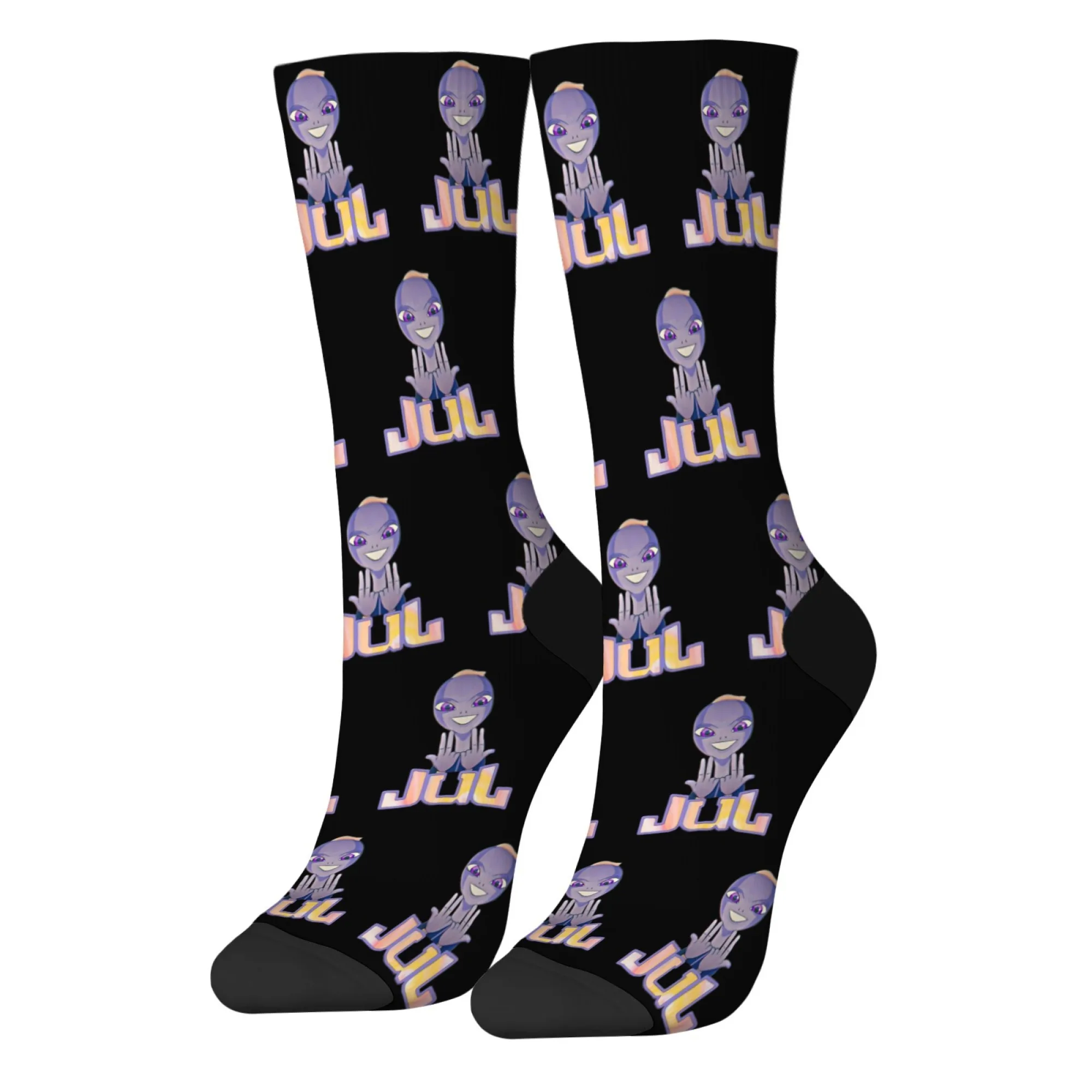 JUL rappeur français chaussettes Harajuku style rétro unisexe nouveauté drôle heureux chaussettes rue hip hop fou tendance chaussettes décontracté fête cadeau