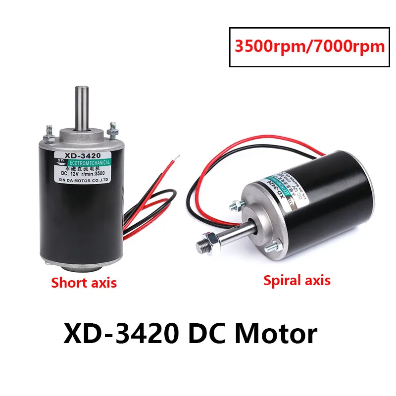 XD-3420 High-speed Regulating Silent Electric Motor DC 12V 24V High Torque Permanent Magnet Motor CW/CCW for Blender Toy Machine