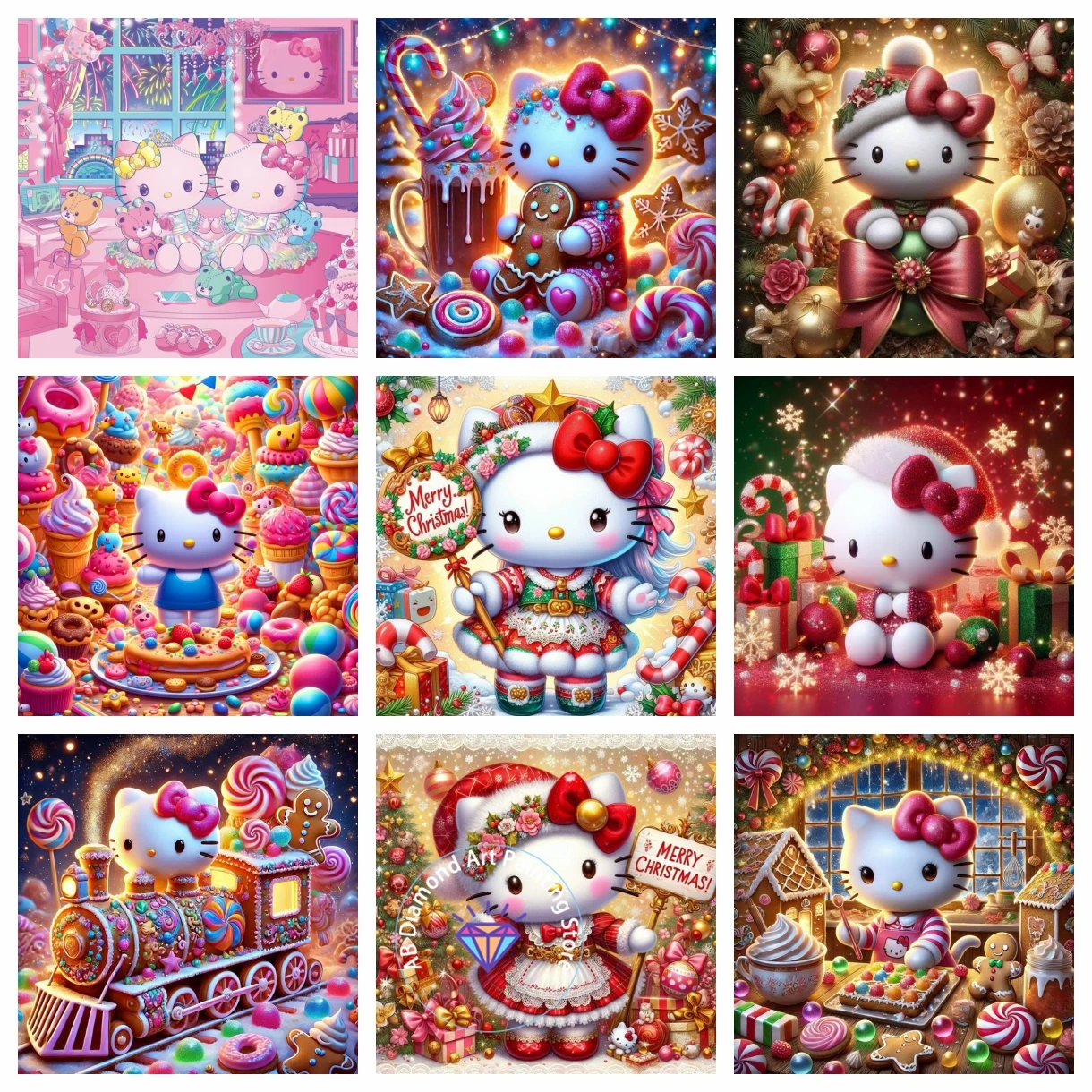 

Cute HelloKitty Sanrio AB Diamond Painting Kit 5D DIY Embroidery Cross Stitch Handmade Art Gift Crafts Home Decor Children Gift