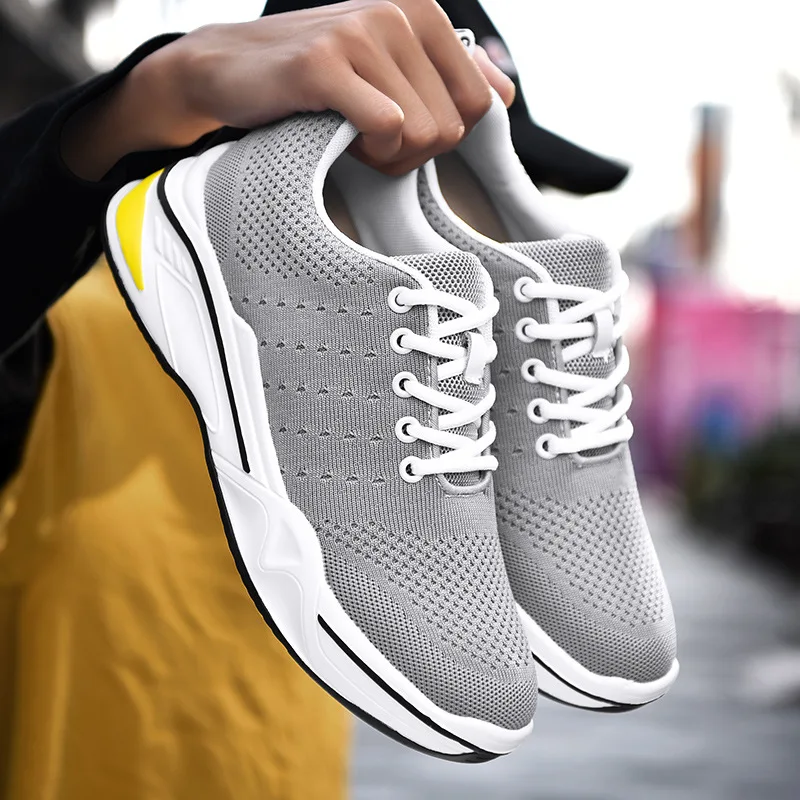 Autumn New Invisible Men's Heightening Breathable Sports Shoes Non-slip Wear-resistant Inner Heightening Casual Men's Sneakers