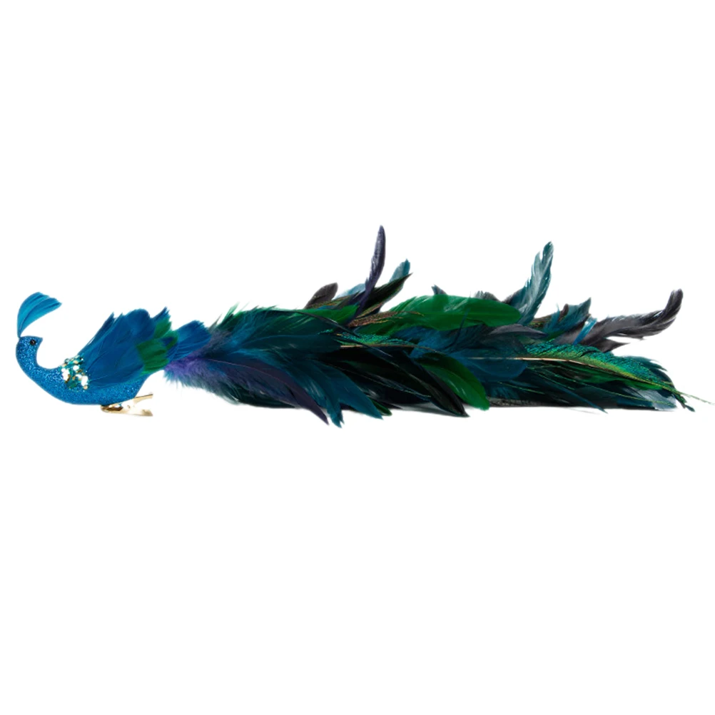 

2pcs Long Tail Hanging Ornament For Christmas Tree Glitter Foam Bird Decorations Clip Festive Home Party Decoration